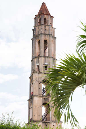 TRINIDAD, CUBA - MAY 16, 2017: View of the tower of Manaki Isnagi. Copy space for text. Vertical