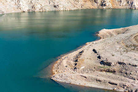 Reservoir Pantano De Siurana, Tarragona, Spain. Copy space for textの写真素材