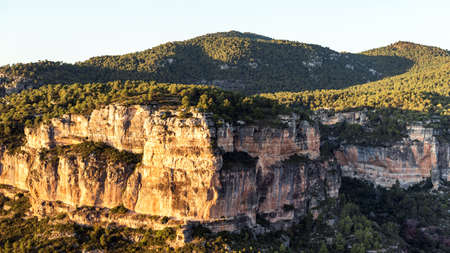 Rocky landscape around Siurana de Prades, Tarragona, Spain. Copy space for text