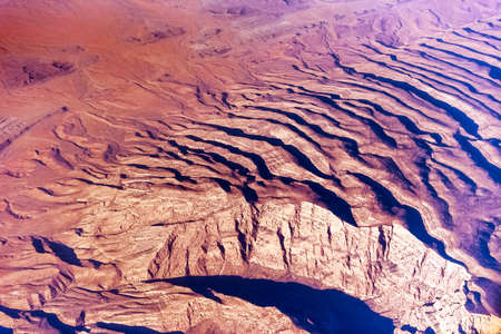 Flight over the Middle East. View of the mountains of Iran. Top viewの写真素材