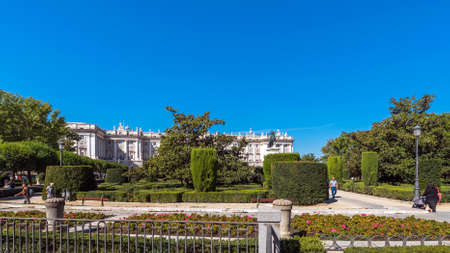 MADRID, SPAIN - SEPTEMBER 26, 2017: View of the Royal Palace building. Copy space for textのeditorial素材