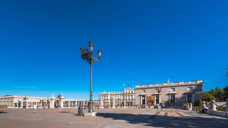 MADRID, SPAIN - SEPTEMBER 26, 2017: View of the Royal Palace building. Copy space for textのeditorial素材