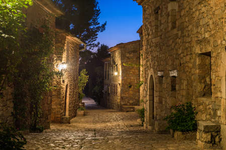 View of the building in the village Siurana, Tarragona, Spain. Copy space for textの写真素材