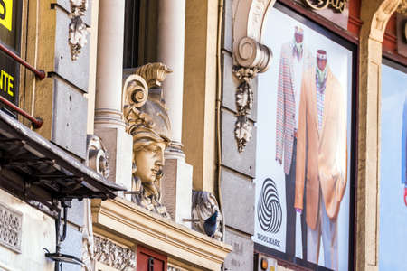 MADRID, SPAIN - SEPTEMBER 26, 2017: View of the facade of a historic buildingのeditorial素材