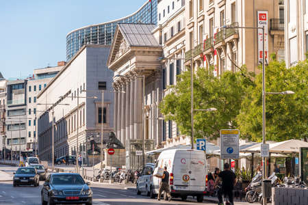 MADRID, SPAIN - SEPTEMBER 26, 2017: View of the city street. Copy space for textのeditorial素材