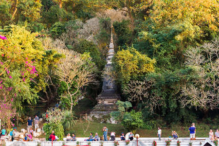 LUANG PRABANG, LAOS - JANUARY 11, 2017: Pagoda in the temple Wat Sensoukaramのeditorial素材