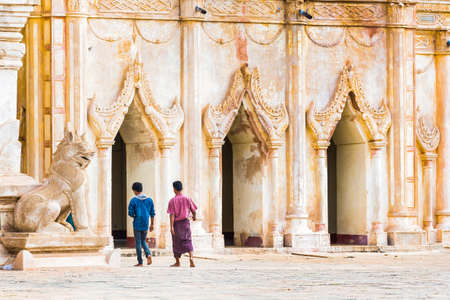 View of the temple building in Bagan, Myanmar. Copy space for textの写真素材