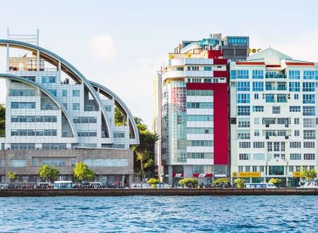 MALE, MALDIVES - NOVEMBER 18, 2016: View of the city of Male - "the capital of the Maldives". Copy space for textのeditorial素材
