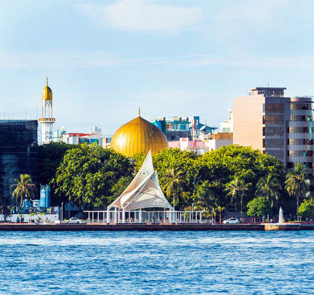 MALE, MALDIVES - NOVEMBER 18, 2016: View of the city of Male - "the capital of the Maldives". Copy space for text.のeditorial素材