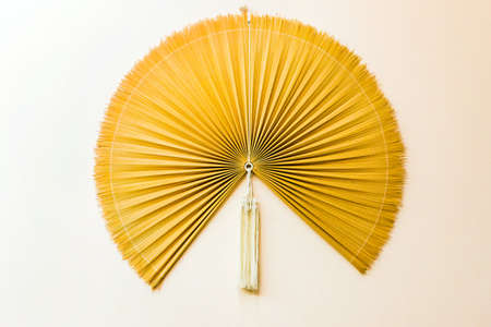 Decorative vietnamese fan on the wall in Hanoi, Vietnam. Close-up