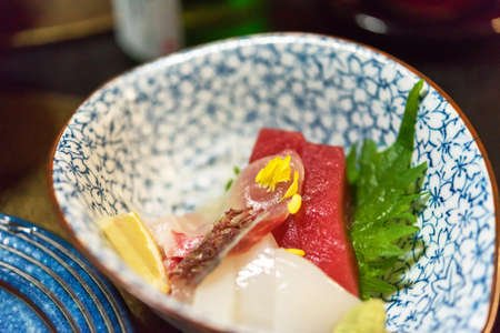 Sashimi - Japanese dish, Tokyo, Japan. Close-upの写真素材