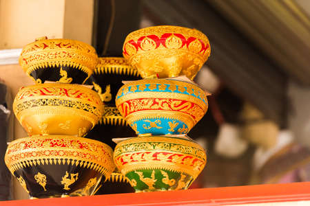Souvenir bowls, Luang Prabang, Laos. Close-up
