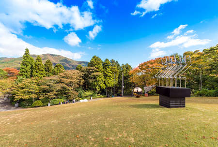 HAKONE, JAPAN - NOVEMBER 5, 2017: Sculptures in the open air museum. Copy space for text