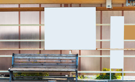 Stop at the railway station, Hanoke, Japan. Copy space for text. Frame for textの写真素材