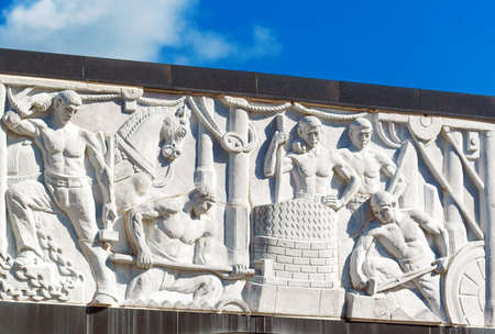 HAKONE, JAPAN - NOVEMBER 5, 2017: View of the bas-relief of the museum buildingのeditorial素材