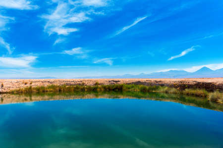 Landscape in Atacama desert, Salt Lake, Chile. Copy space for textの写真素材