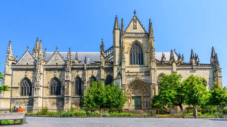 View of the Gothic church, Bordeaux, France. Copy space for textのeditorial素材