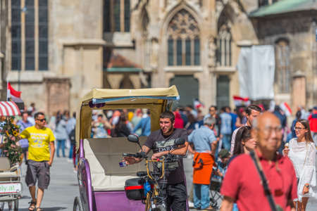 VIENNA, AUSTRIA - JANUARY 1, 2018: Street taxi in the city centerのeditorial素材