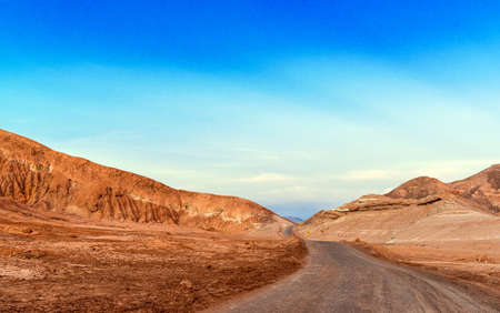 View of the mountain landscape in Atacama, Chile. Copy space for textの写真素材