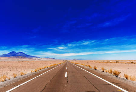 View of the mountain landscape in the Atacama, Chile. Copy space for textの写真素材