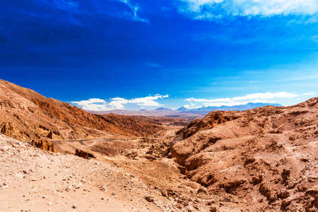 View of the mountain landscape in the Atacama, Chile. Copy space for textの写真素材