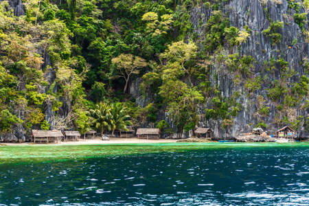 View of the landscape of the island, Busuanga, Coron, Philippines. Copy space for text