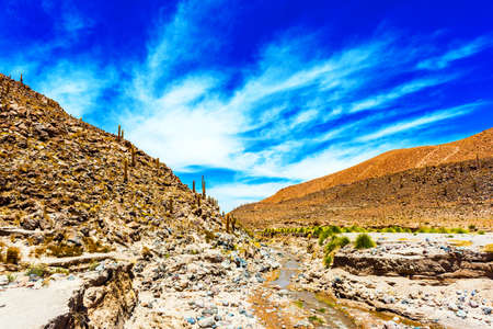 View of the mountain landscape in the Atacama, Chile. Copy space for text