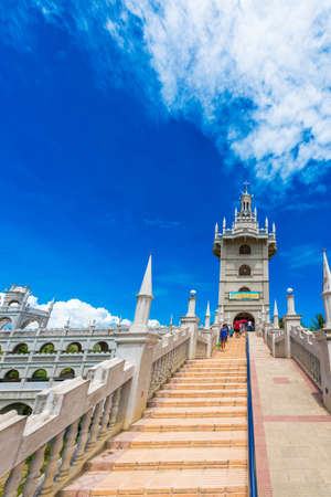 CEBU, PHILIPPINES - FEBRUARY 23, 2018: The Catholic Simala Shrine in Sibonga. Copy space for text. Verticalのeditorial素材