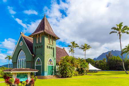 KAUAI, HAWAII - FEBRUARY 9, 2018: View of Waioli Huiia Church. Copy space for textのeditorial素材