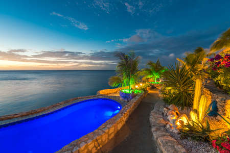 CURACAO, NETHERLANDS - JANUARY 23, 2018: Playa Lagun. Copy space for textのeditorial素材