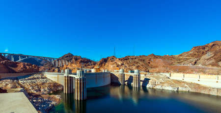 BOULDER, USA - FEBRUARY 2, 2018: View of the Dam Helicopter Company. Copy space for textのeditorial素材