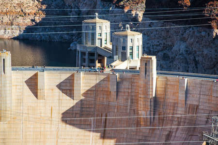 BOULDER, USA - FEBRUARY 2, 2018: View of the Dam Helicopter Companyのeditorial素材