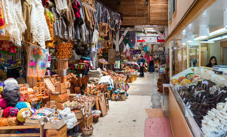 PUERTO MONTT, CHILE - JANUARY 12, 2018: Local chilean market with various goodsのeditorial素材