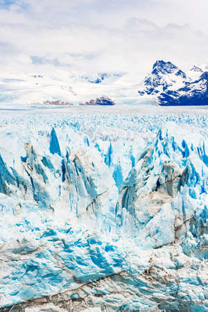 View of the Perito Moreno Glacier, Patagonia, Argentina. Vertical. With selective focusの写真素材