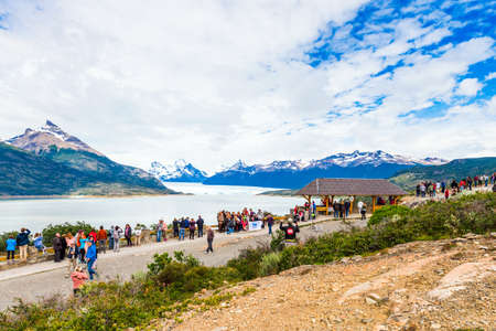 PATAGONIA, ARGENTINA - JANUARY 7, 2018: Perito Moreno Glacier. Copy space for text