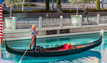 LAS VEGAS, USA - JANUARY 31, 2018: Venetian canal hotel in Las Vegas. With selective focusのeditorial素材