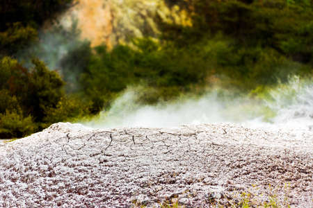 Hot Springs in Te Pu, Rotorua in New Zealand on the North Island. With selective focusの写真素材