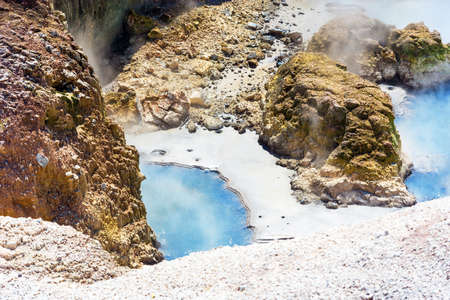 Geothermal pool in Wai-O-Tapu park, Rotorua, New Zealandの写真素材