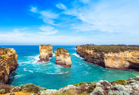The Razorback Rock in Port Campbell National Park, Victoria, Australiaの写真素材