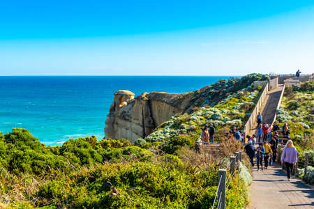 VICTORIA, AUSTRALIA - OCTOBER 30, 2018: Twelve Apostles Marine National Park. Copy space for textのeditorial素材