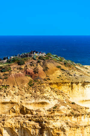 VICTORIA, AUSTRALIA - OCTOBER 30, 2018: Twelve Apostles Marine National Park. Copy space for text. Verticalのeditorial素材