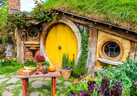 MATAMATA, NEW ZEALAND - OCTOBER , 2018: Hobbit House, Movie Setのeditorial素材
