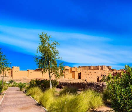 Kasbah Taourirt traditional building in eastern, Ouarzazate, Moroccoの写真素材