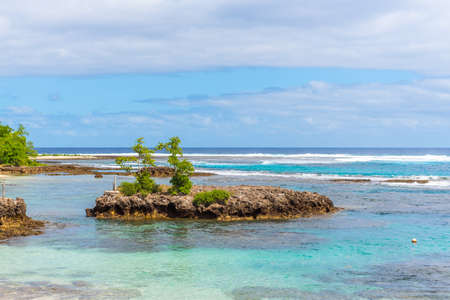 Seascape view in sunny weather, Tanna Island, Vanuatuの写真素材