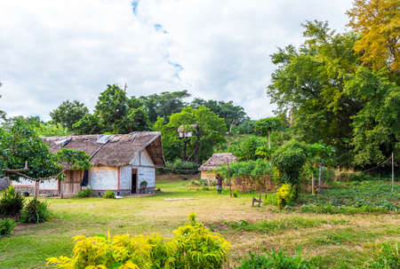 TANNA ISLAND, VANUATU - JULY 22, 2019: View of the village and tree houseのeditorial素材
