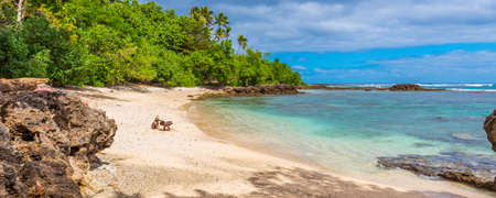 TANNA ISLAND, VANUATU - JULY 22, 2019: Children play on the sandy beachのeditorial素材