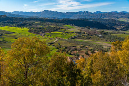 View of the mountain landscape, Ronda, Province Malaga, Andalusia, Spain