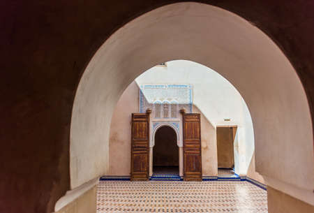 Marrakesh, Morocco - November 6, 2019: The interior of the palace Bahia. With selective focusのeditorial素材