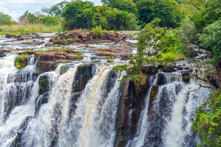 Victoria Falls on the Zambezi River in South Africaの写真素材