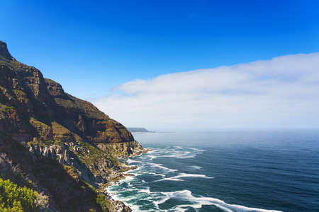 Chapman's Peak in Cape Town, South Africa. Copy space for text.の写真素材